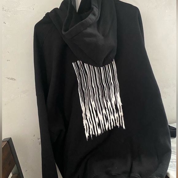 BALENCIAGA oversized black barcode hoodie - authentic - Picture 3 of 10